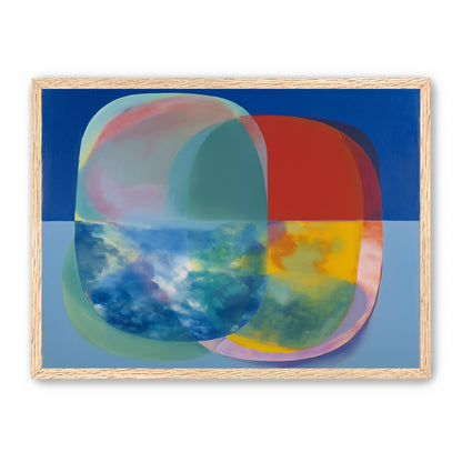 Translucent overlaps on blue field