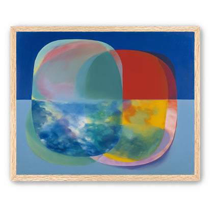 Translucent overlaps on blue field