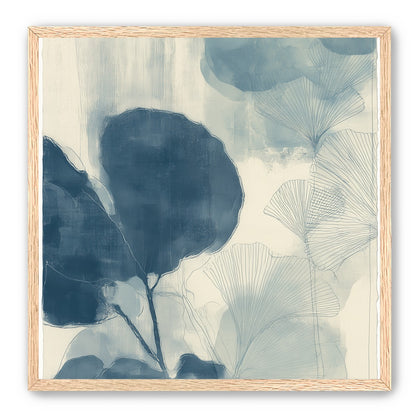 Indigo leaves on cream paper