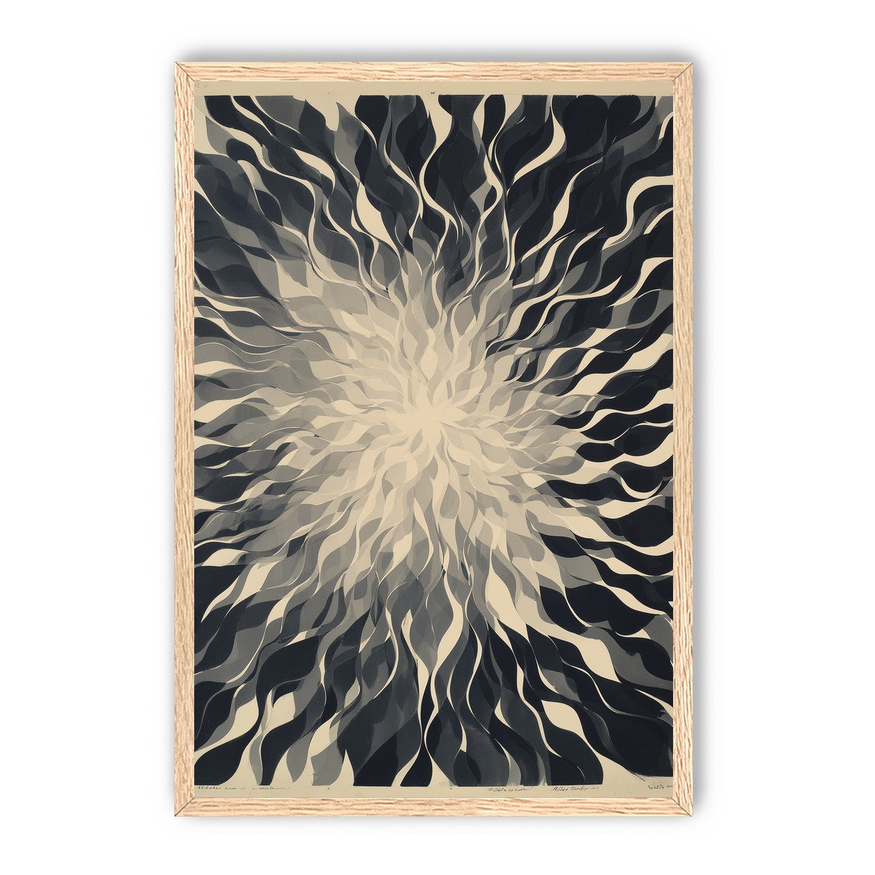 Pale center in black sweep