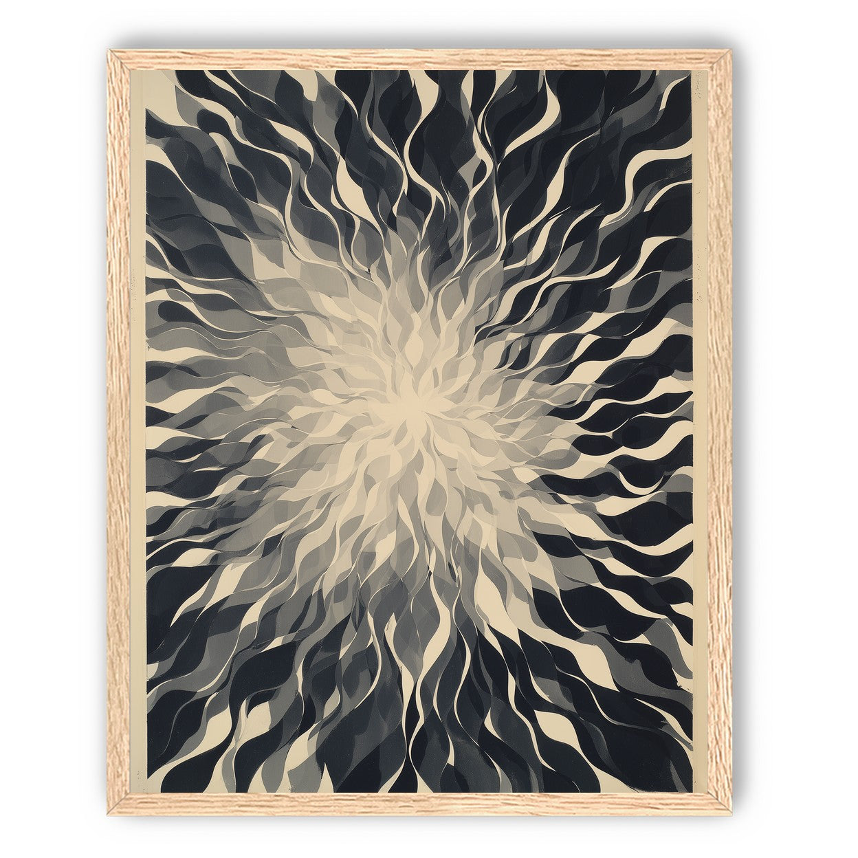Pale center in black sweep