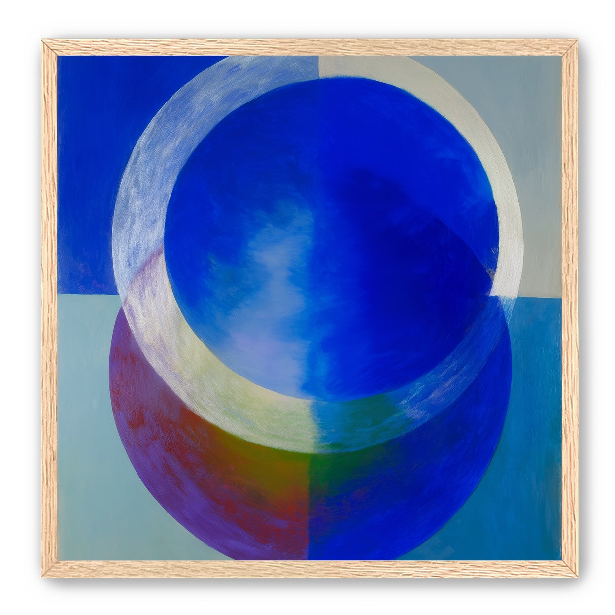 Pale arc across blue circle