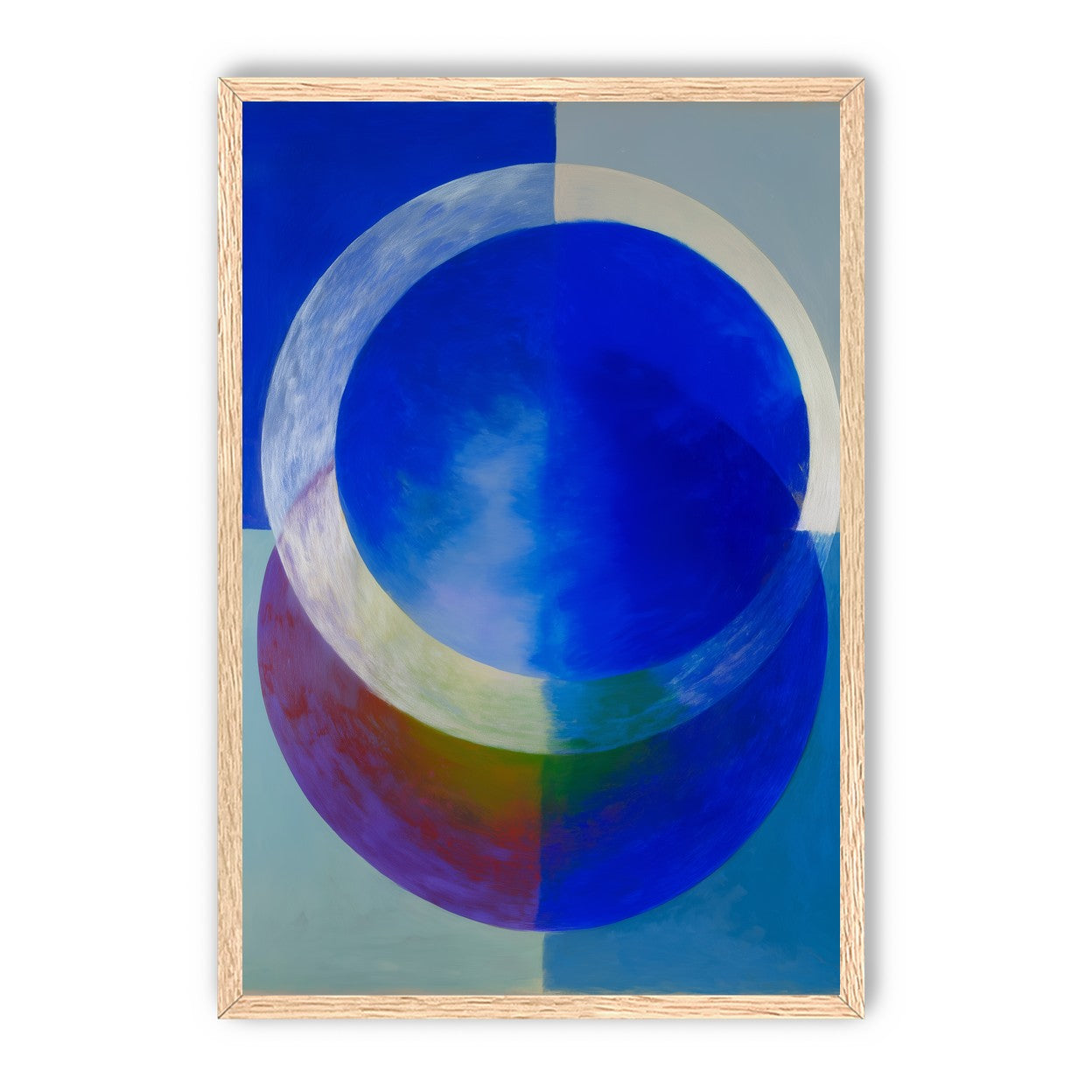Pale arc across blue circle