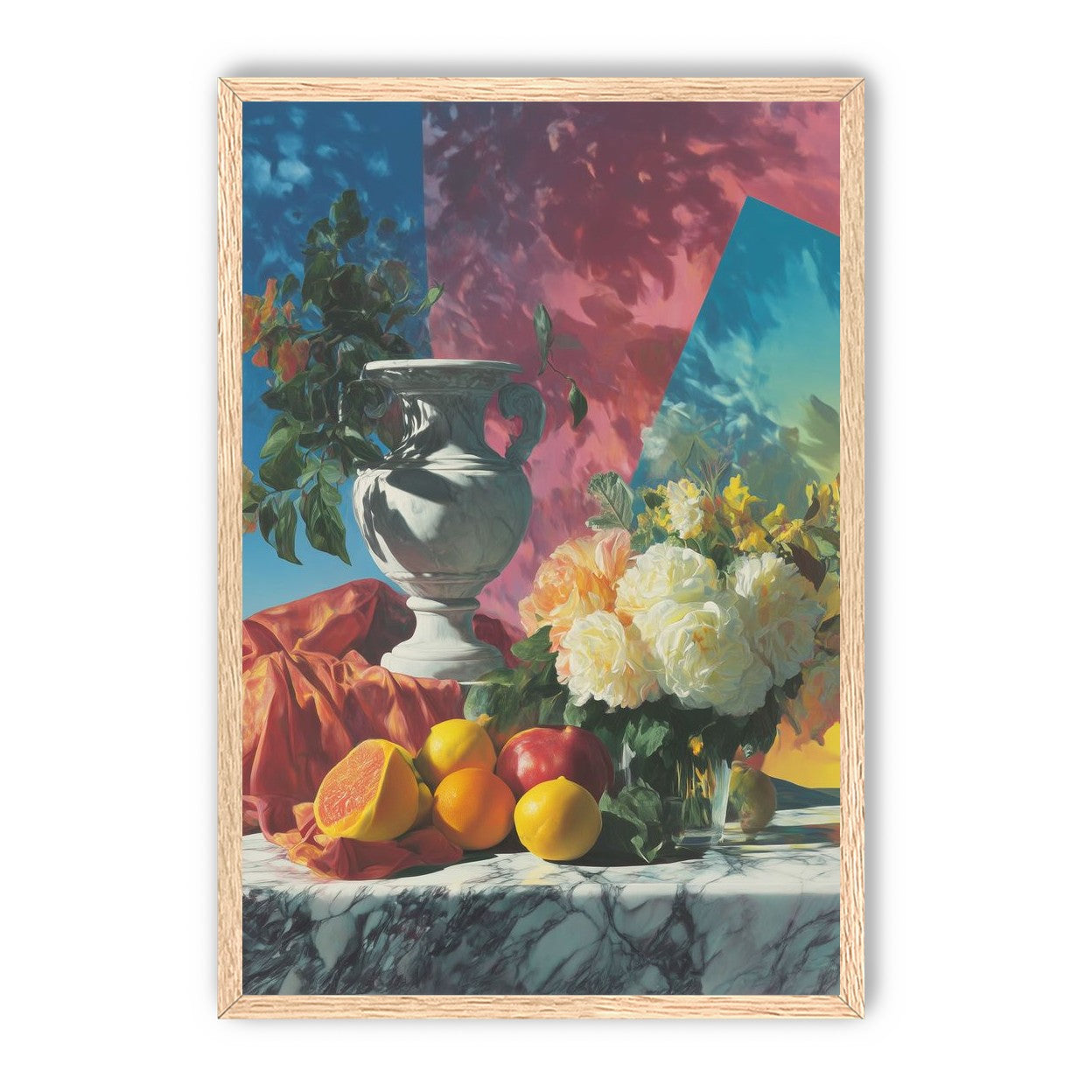 Urn and roses in hard light
