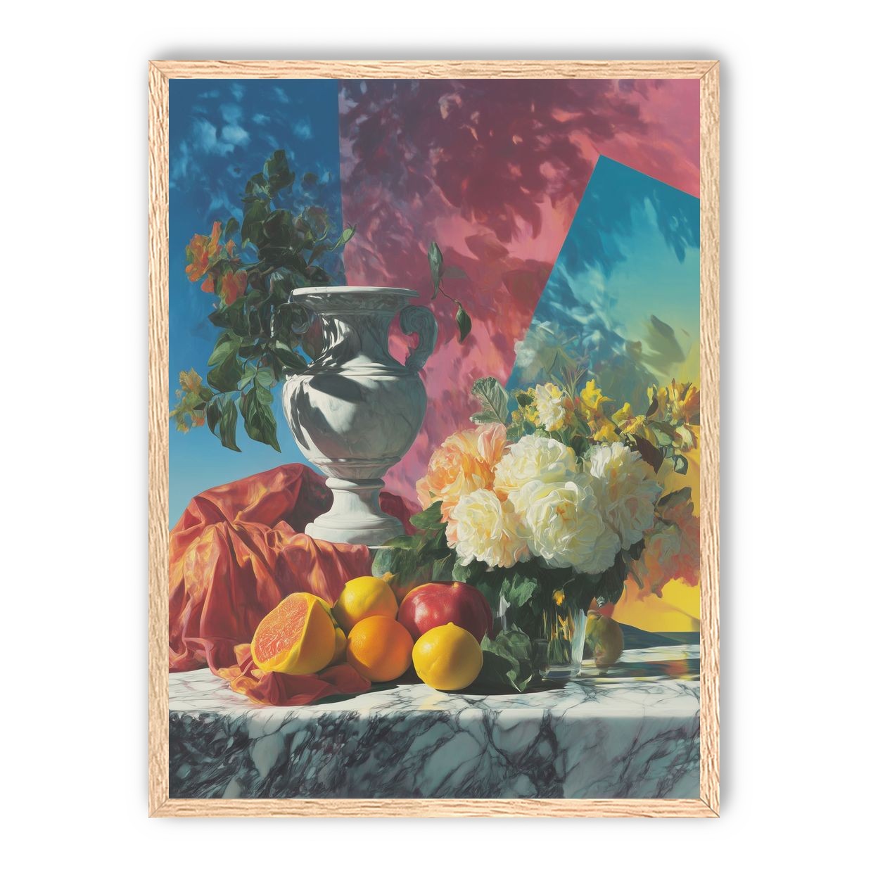 Urn and roses in hard light