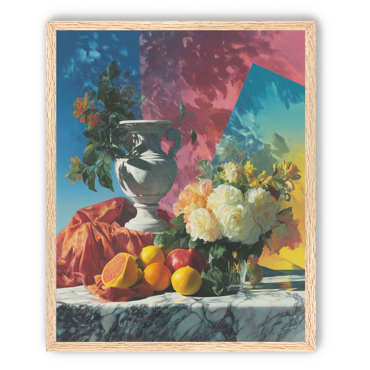 Urn and roses in hard light