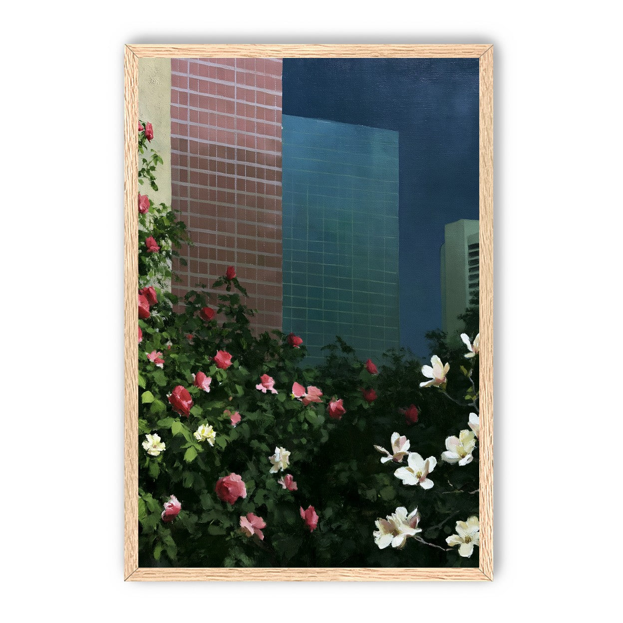 Flowers at the foot of towers