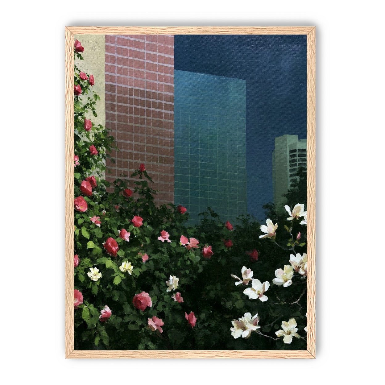 Flowers at the foot of towers