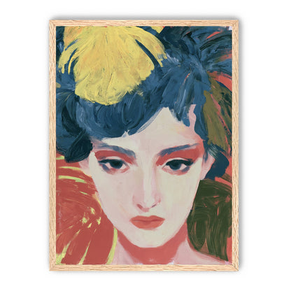 Yellow weight over her gaze