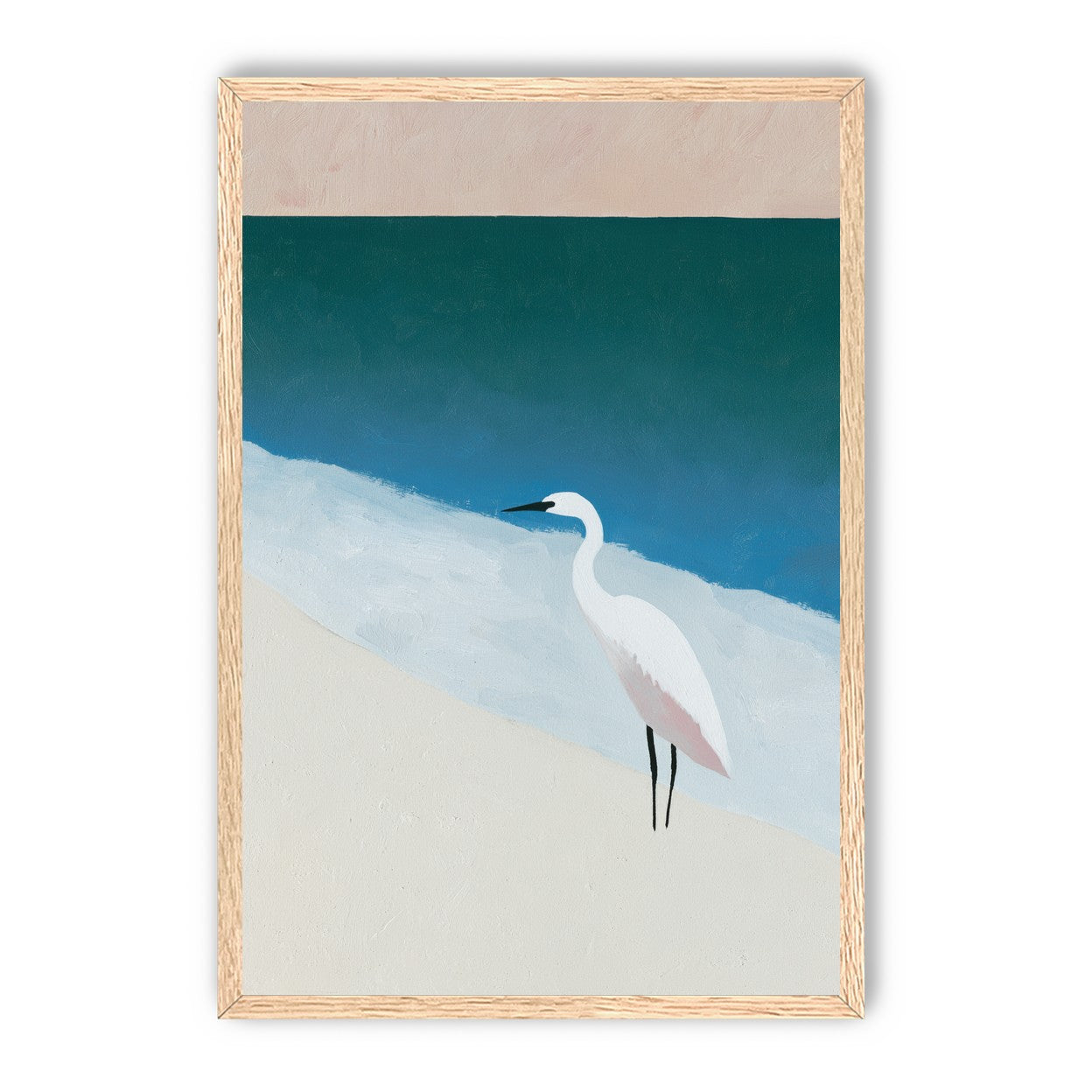 White egret at the shoreline