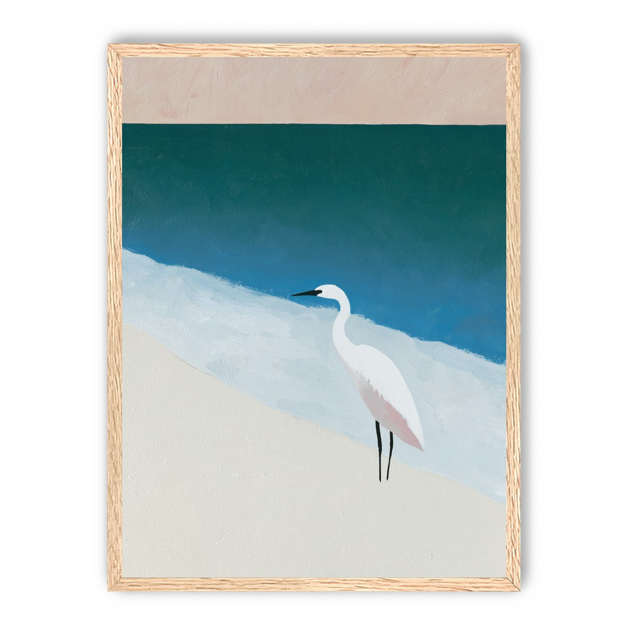 White egret at the shoreline