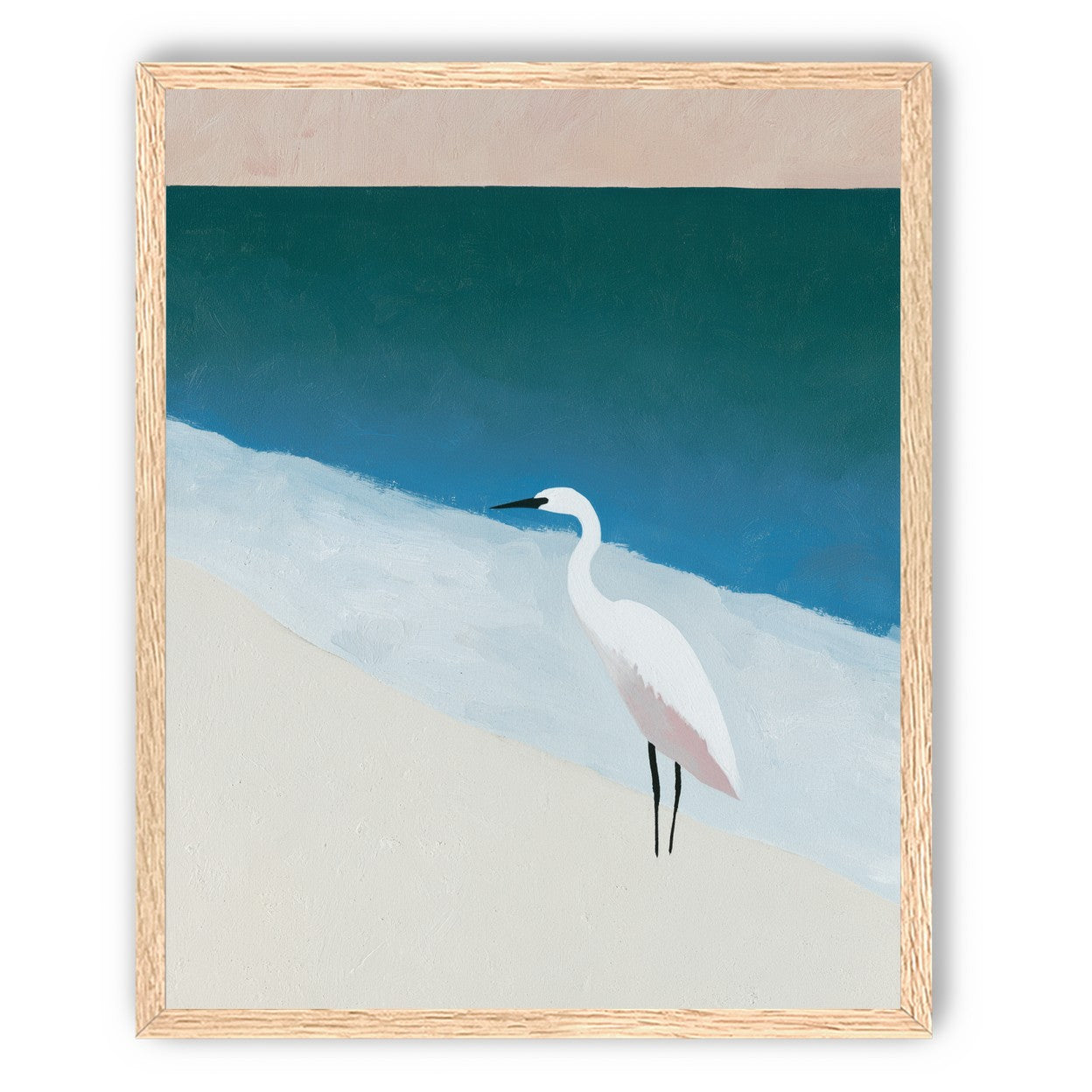 White egret at the shoreline