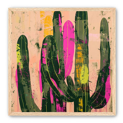 Neon pink on cactus green