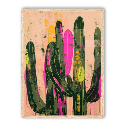 Neon pink on cactus green