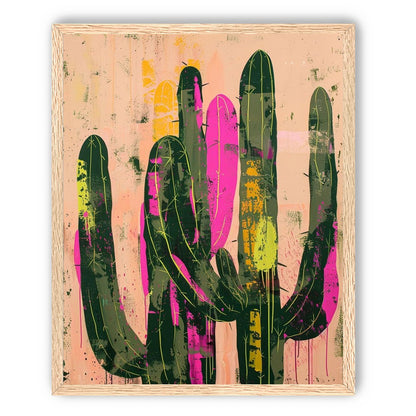 Neon pink on cactus green