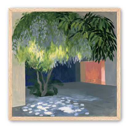 Spotted light under blossoms