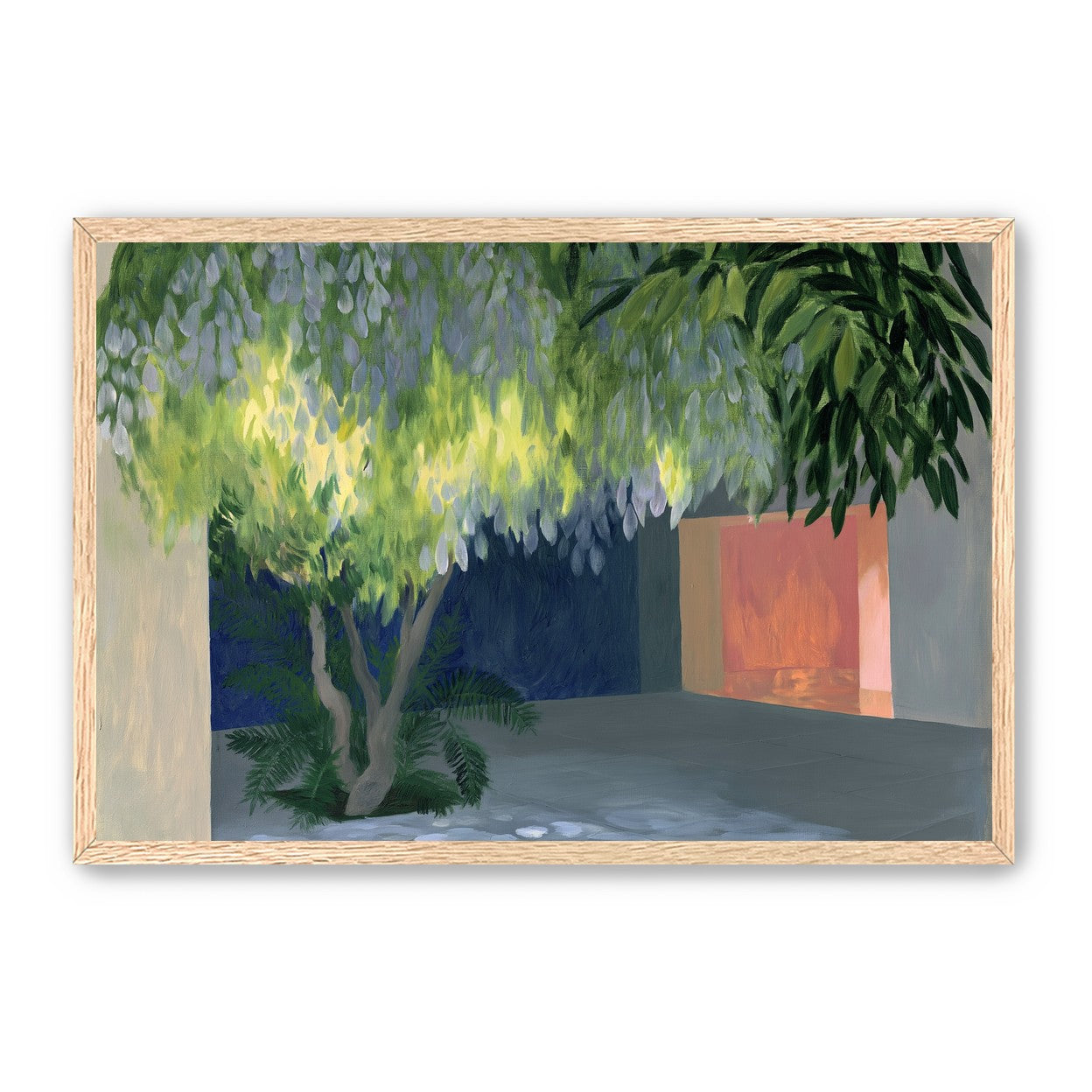 Spotted light under blossoms