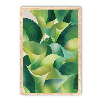 Overlapping curled green leaves