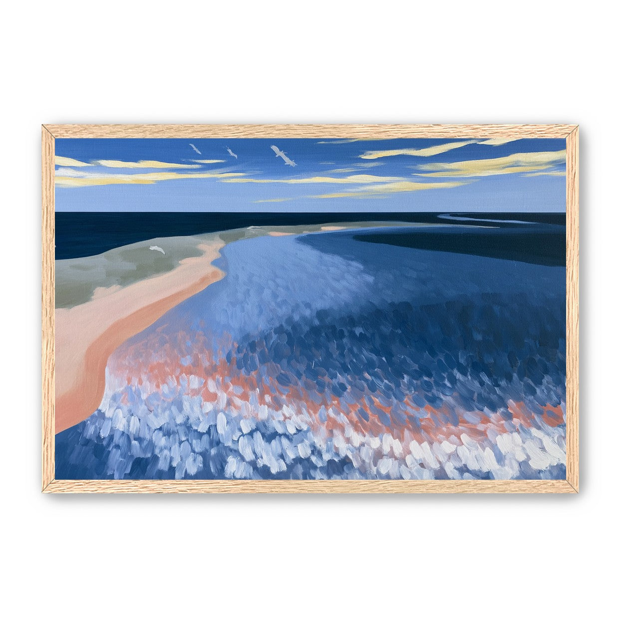 Pale sand in blue water