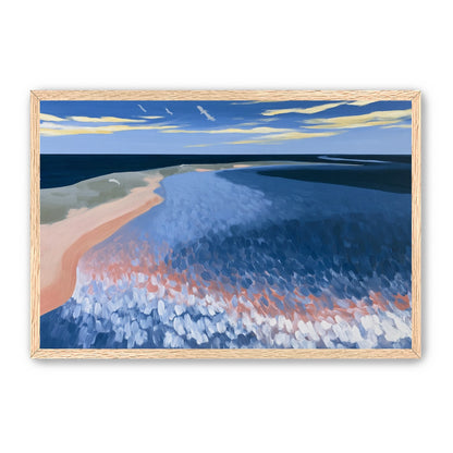 Pale sand in blue water