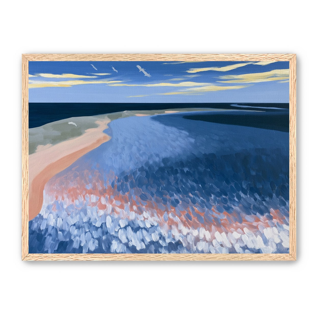 Pale sand in blue water