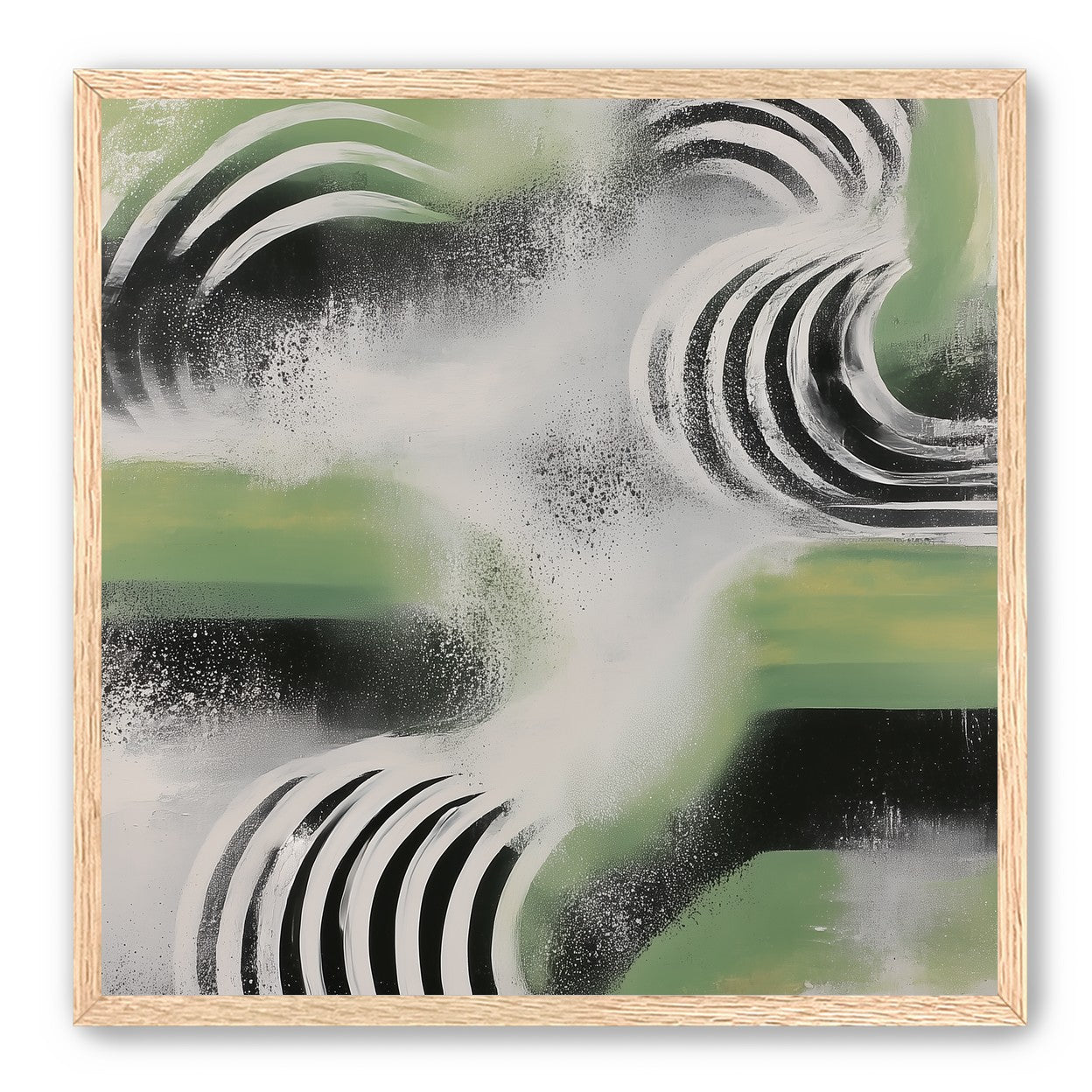 Curved bands in drifting haze