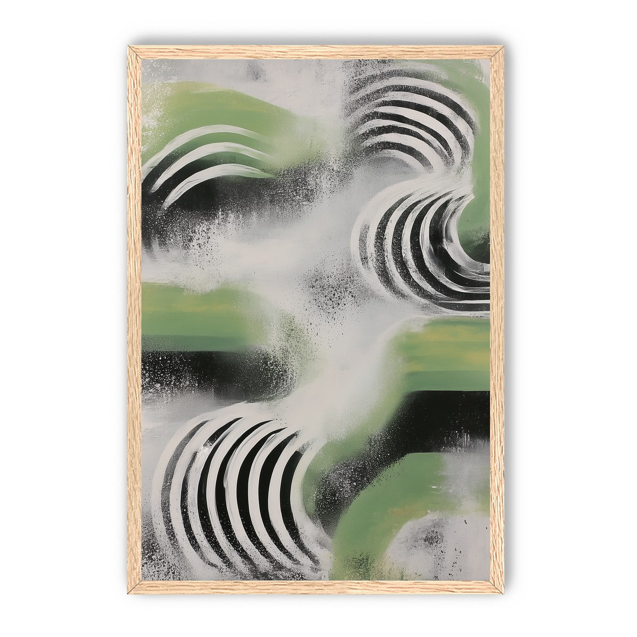Curved bands in drifting haze