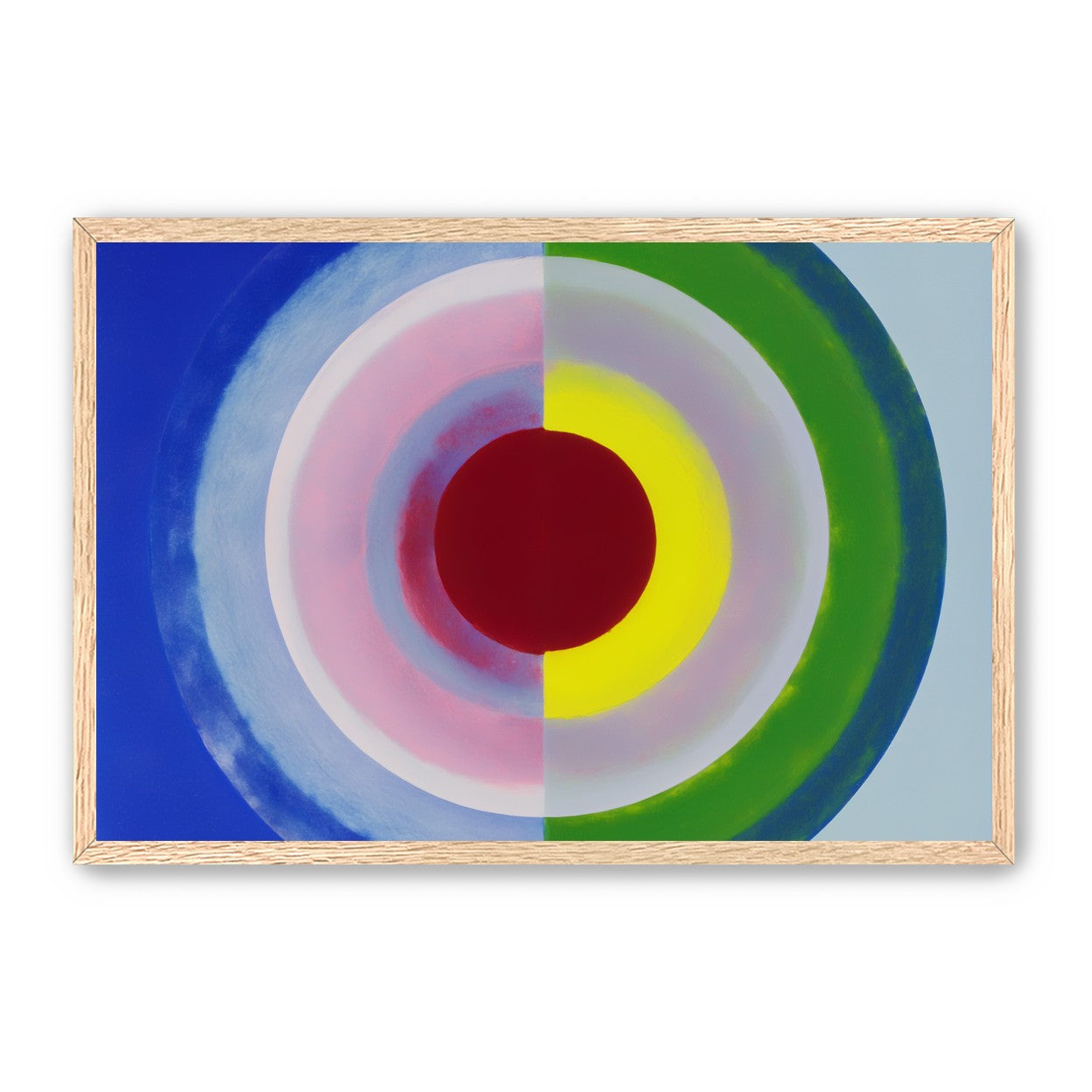 Blue and green split circle