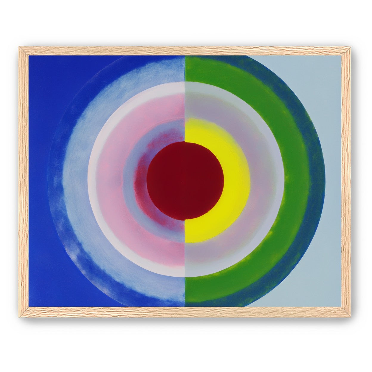 Blue and green split circle