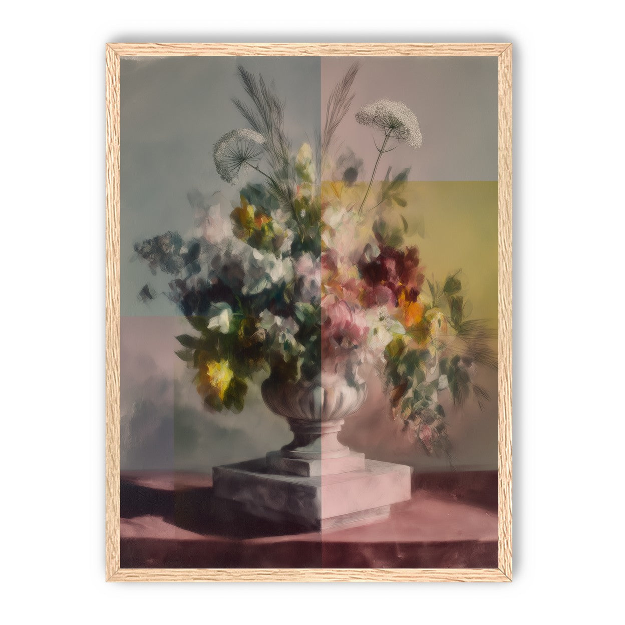 Bouquet in divided light