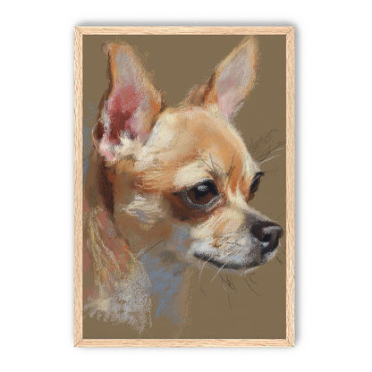 Pastel dog in profile