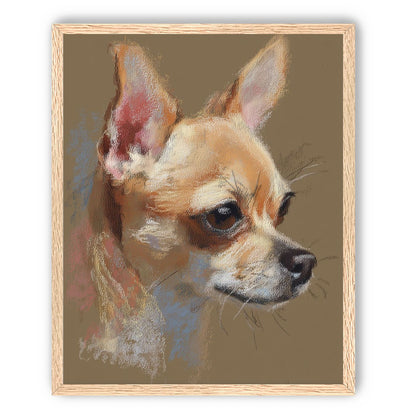 Pastel dog in profile