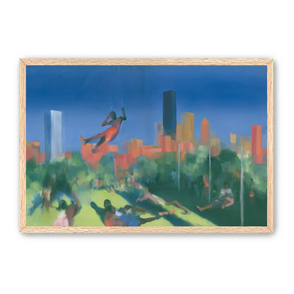 Swinging over the city park