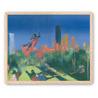 Swinging over the city park