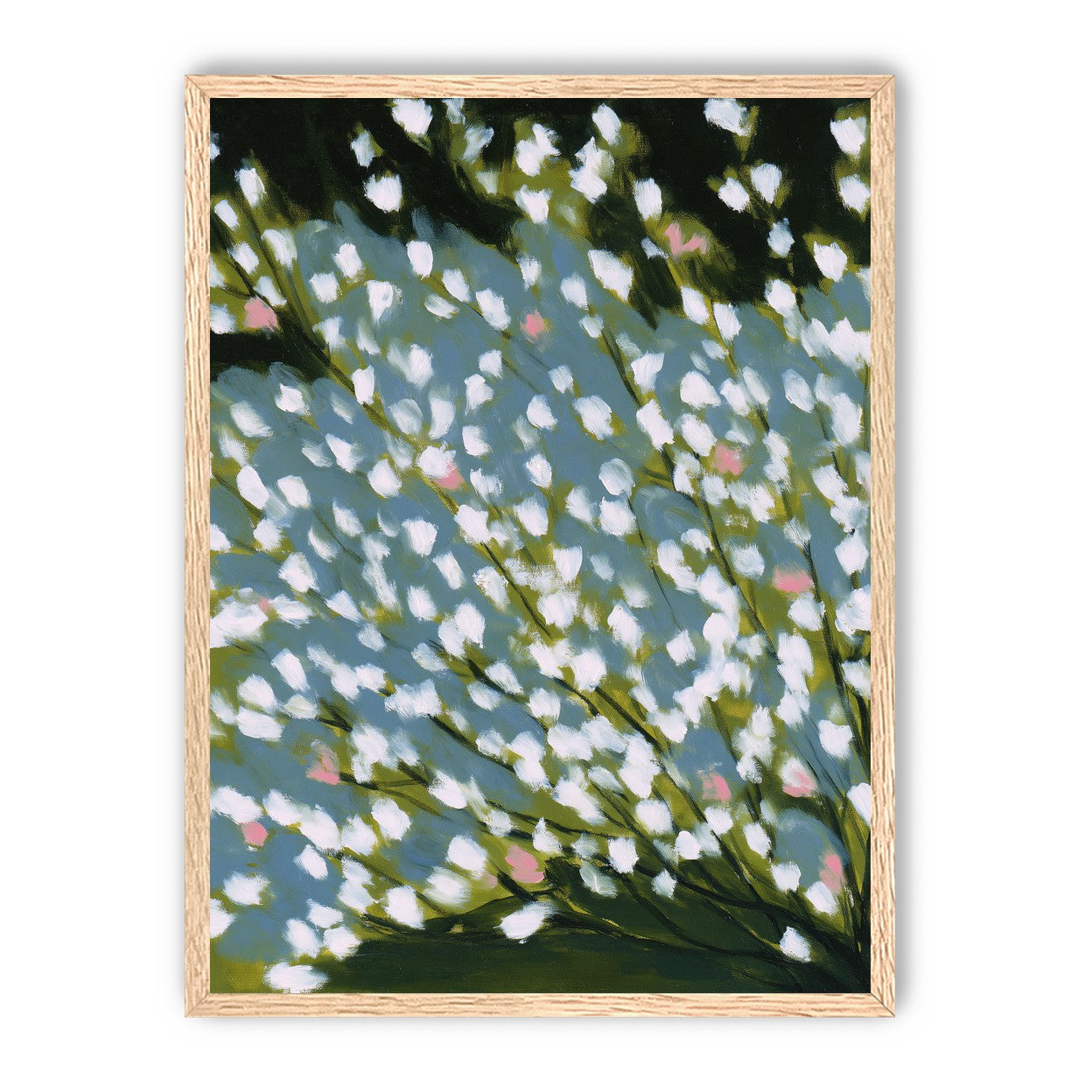 Pink breaks the white field