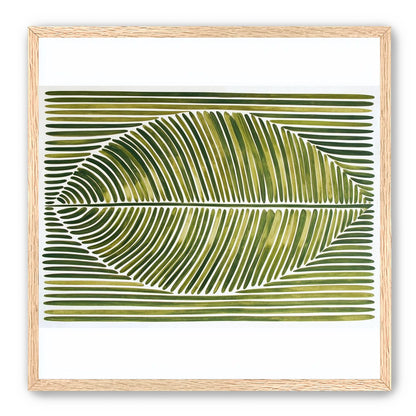 Palm frond in green bands