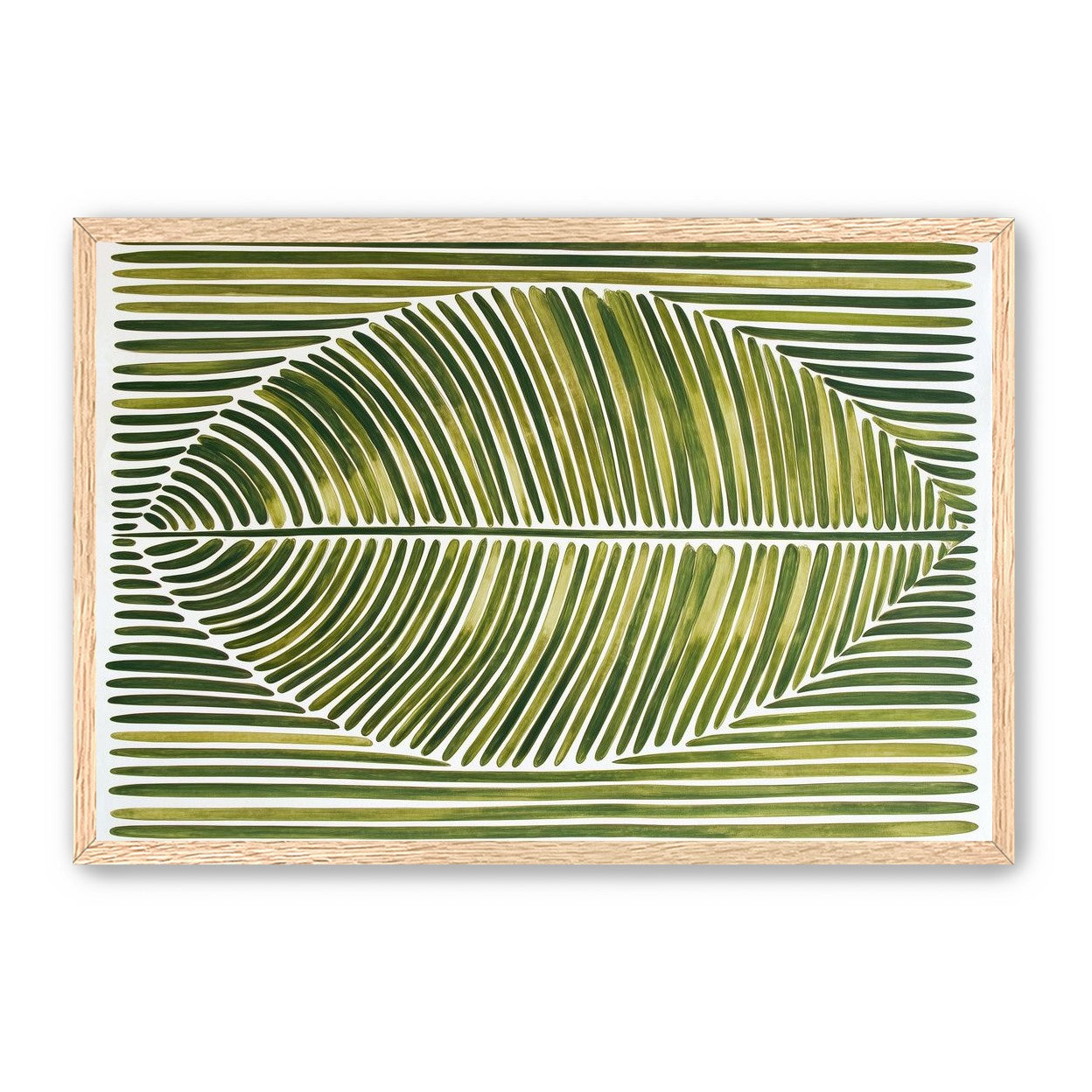 Palm frond in green bands
