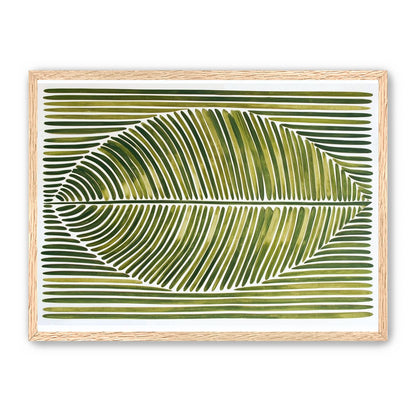 Palm frond in green bands