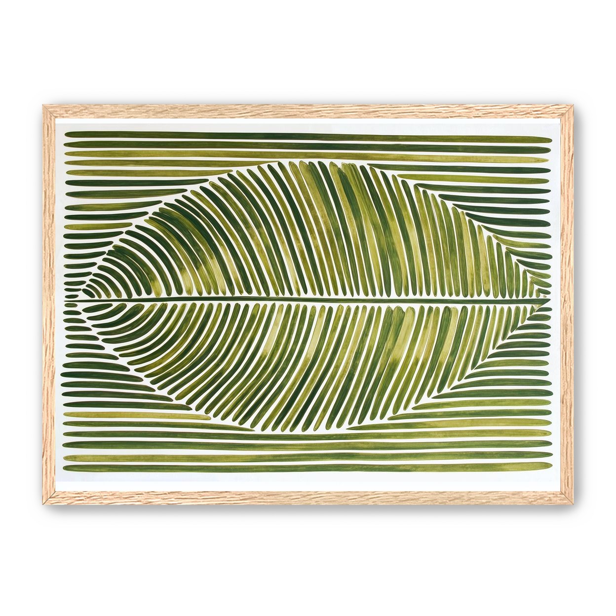 Palm frond in green bands