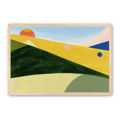 Three suns over rolling hills