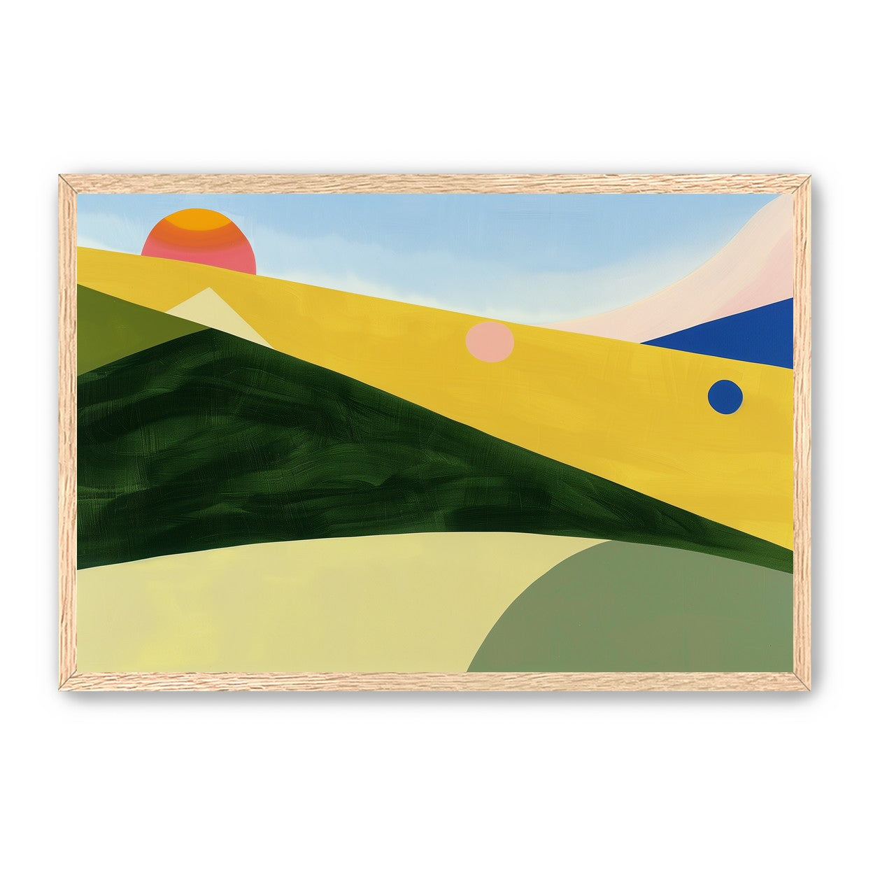 Three suns over rolling hills