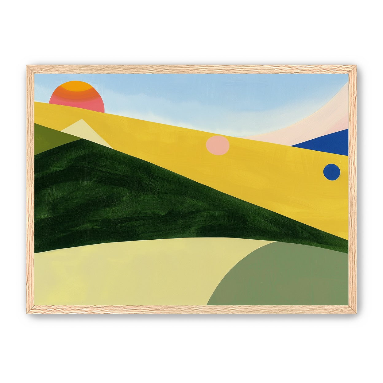 Three suns over rolling hills