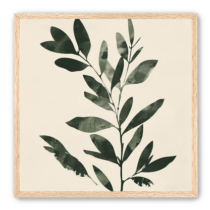 Dark green leaves on cream