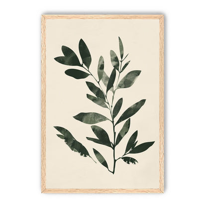 Dark green leaves on cream