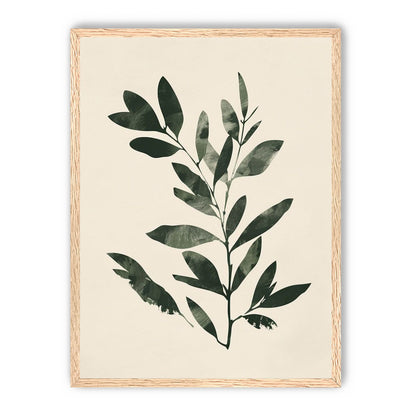 Dark green leaves on cream