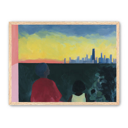 Yellow sky over the skyline