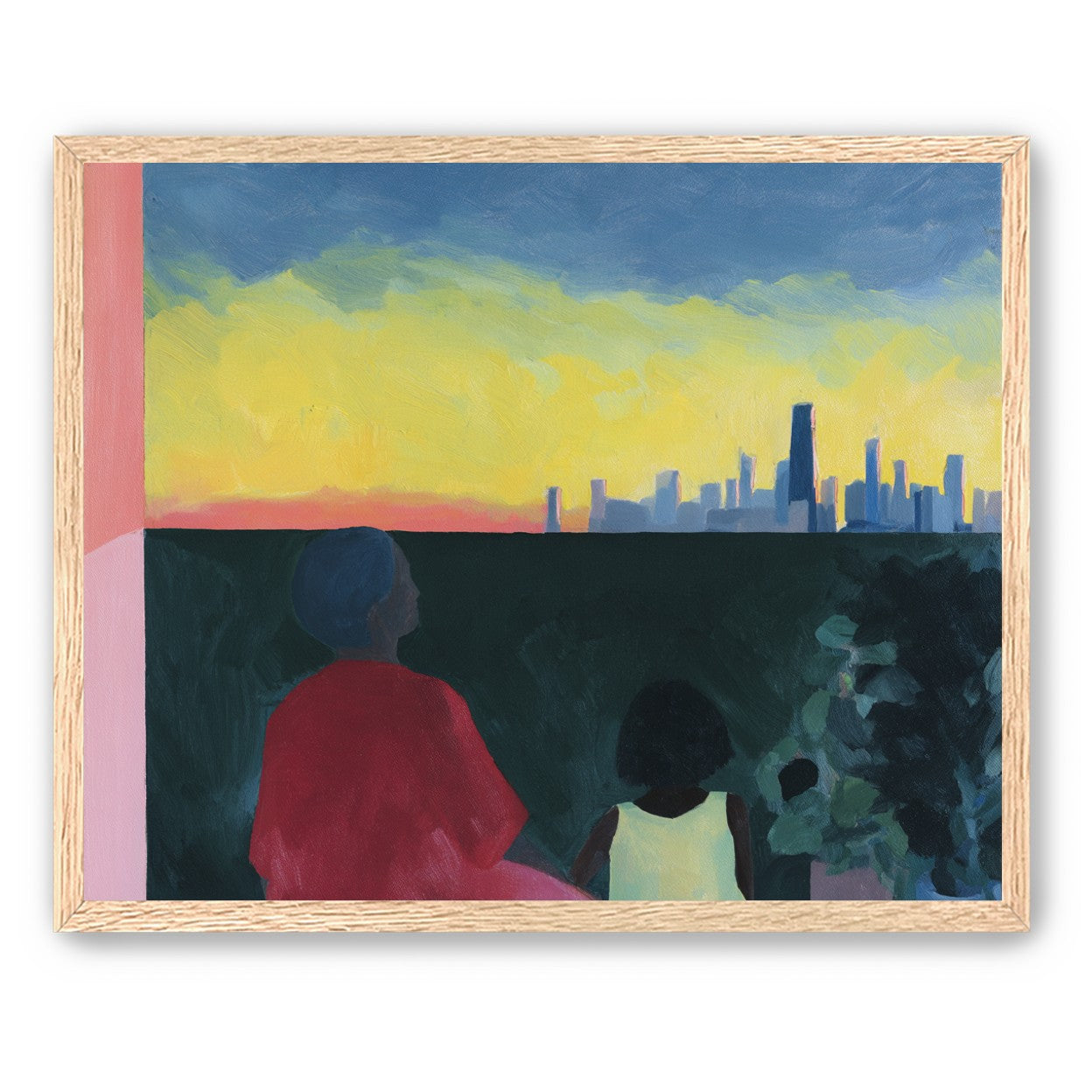 Yellow sky over the skyline