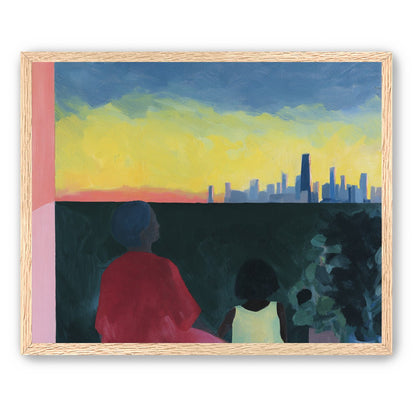 Yellow sky over the skyline