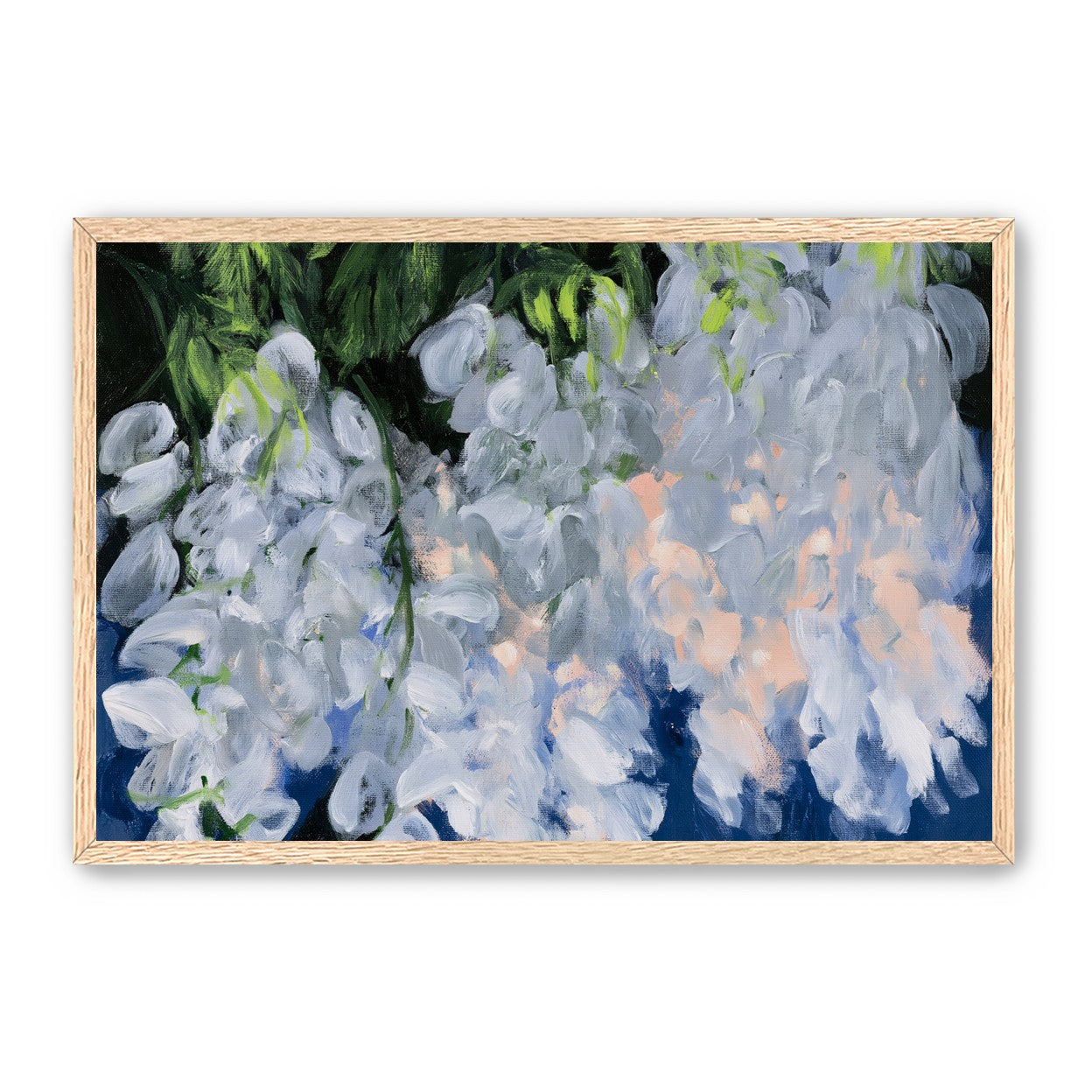 White blooms in blue shade