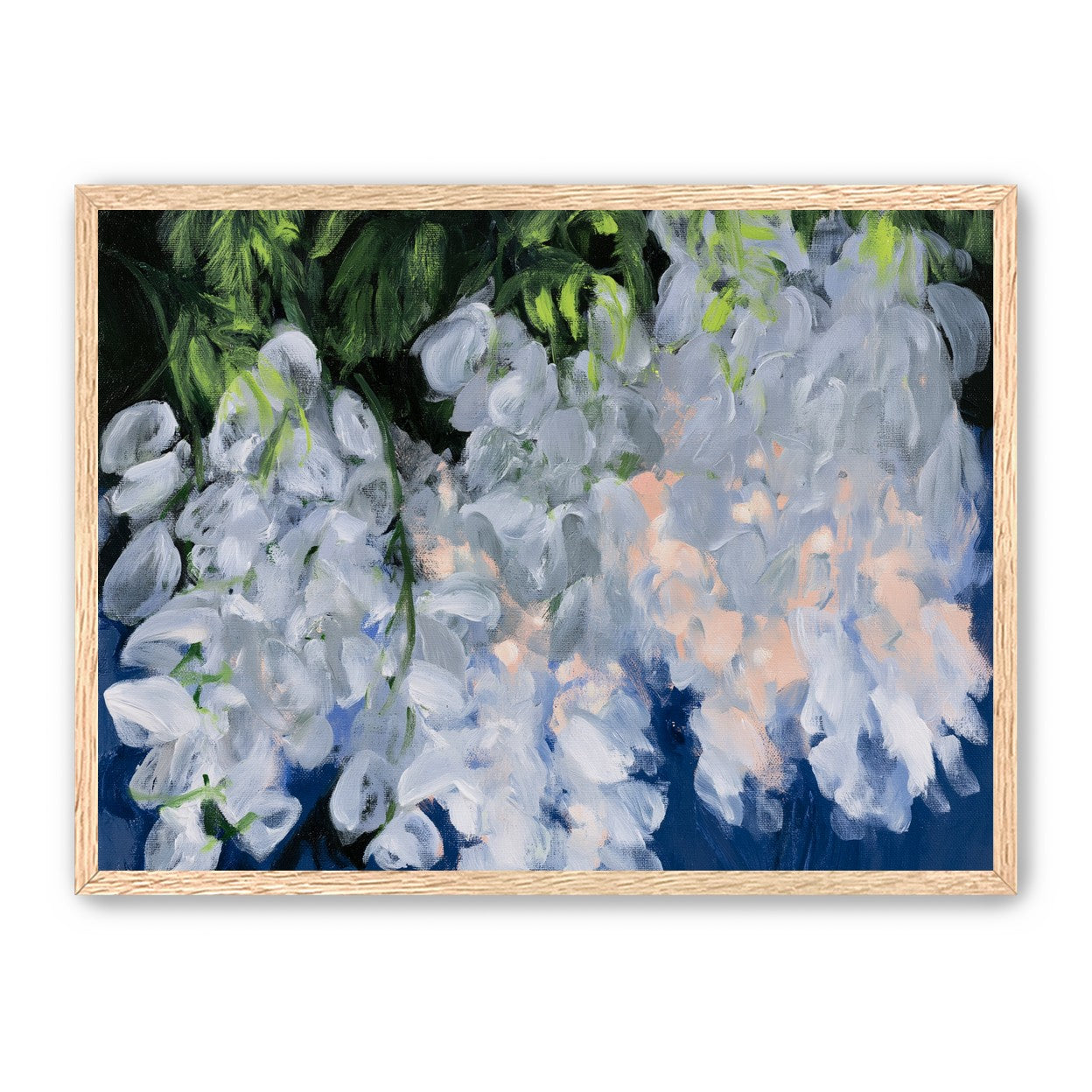 White blooms in blue shade